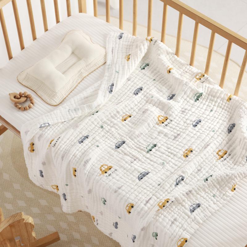 110x110cm High Density Pure Cotton Six-Layer Gauze Baby Bath Towel and Toddler Blanket
