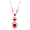 Jewelry Copper Plated Real Gold Simulation Color Treasure Premium Heart Necklace Women'S 8 * 8-10 * 10