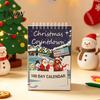 Compact Holiday Calendar 2027 Christmas Advent Countdown Calendar, 100 Days Desktop Paper Flip Desk for Home Office Decor Festive
