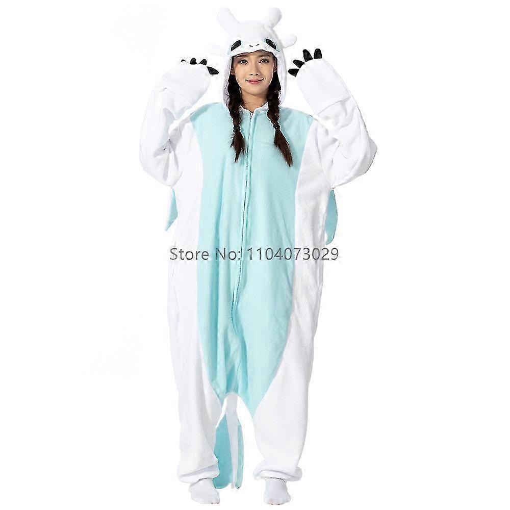 Pijama Kigurumi de Animal Halloween Onesie Adulto Dibujo Animado Desdentado Pijama Cosplay Fiesta Mujer Ropa de Casa