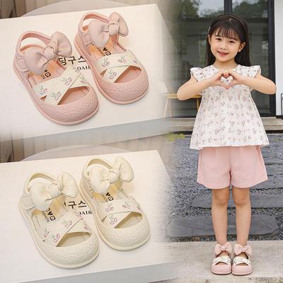 Girls' Closed Toe Anti-Kick Summer 2026 Princess Beach Sandals for Baby and Children Indoor Walking