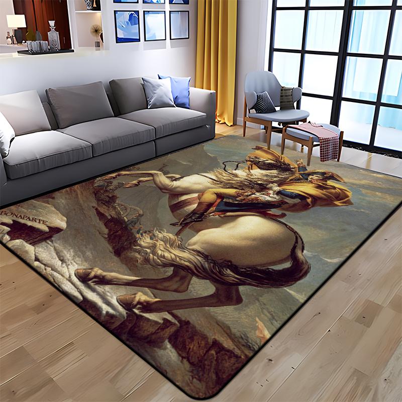 Famous Art Printed Oil Painting Carpet for Living Room Rugs Camping Stranger Things Picnic Mats Anti-Slip E-sports Rug Yoga Mat