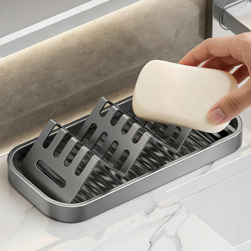 Elegant Stainless Steel Soap Holder with Fast Drainage for Bathroom Neatness