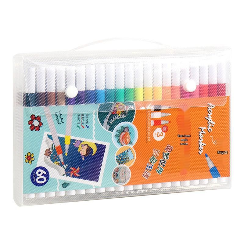 Quick-Dry Black Acrylic Marker: No-Bleed, Layerable, Soft Tip for Kids' Graffiti Art