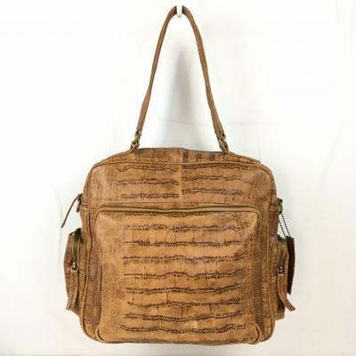 Connie Line Genuine Leather Boston Bag Brown Multiple Pockets Shoulder Carry(USED)