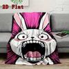 Cartoon Rabbit 2D Flat Pattern Flannel Blanket High Quality All Seasons Warmth and Comfort Perfect for Christmas Gifts.