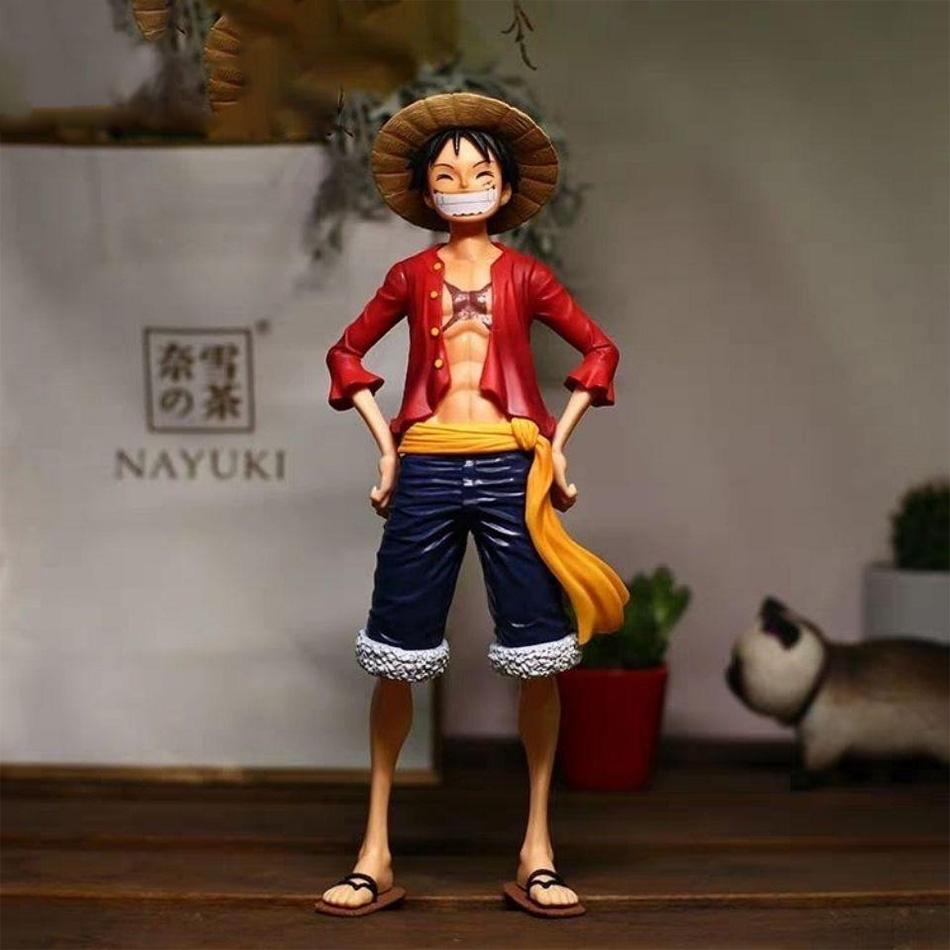 In Stock 27cm One Piece Anime Figure Confident Smiley Luffy Three Form Face Changing Doll Action Figurine Model Toys Kits
