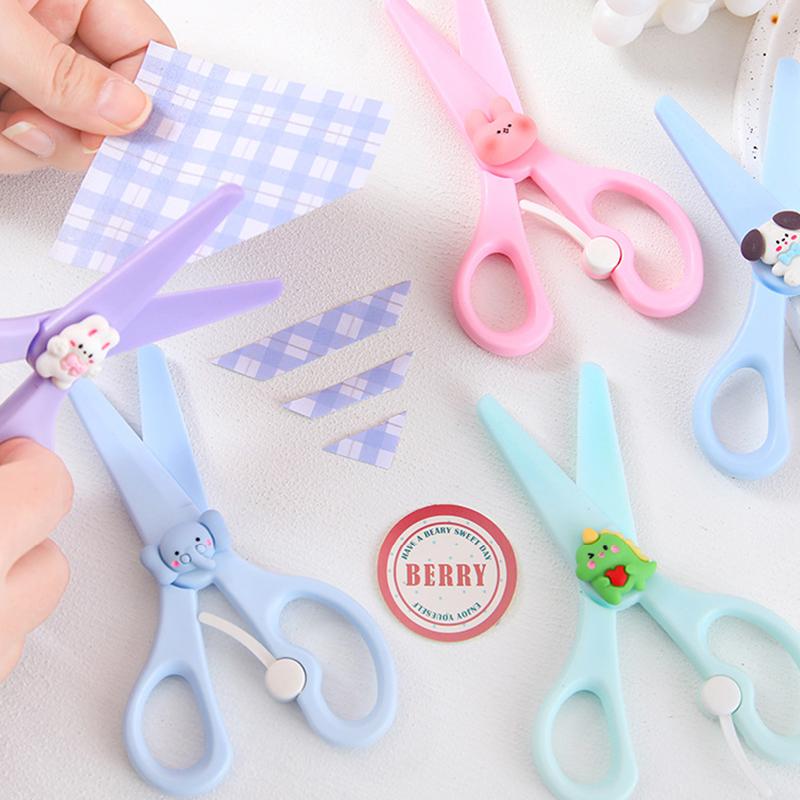 Tesoura de Papel Desenho Animado Para Crianças Coração Fofo Feminino Segura Para Crianças Não Machuca Tesoura de Papel Multifuncional Faca de Artesanato para Estudantes