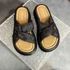Fashion Med Slippers Casual Shoes Slipers Women Slides Platform Luxury Soft 2025 Summer Leisure Retro Fashion Slippers Women Summer Shoe