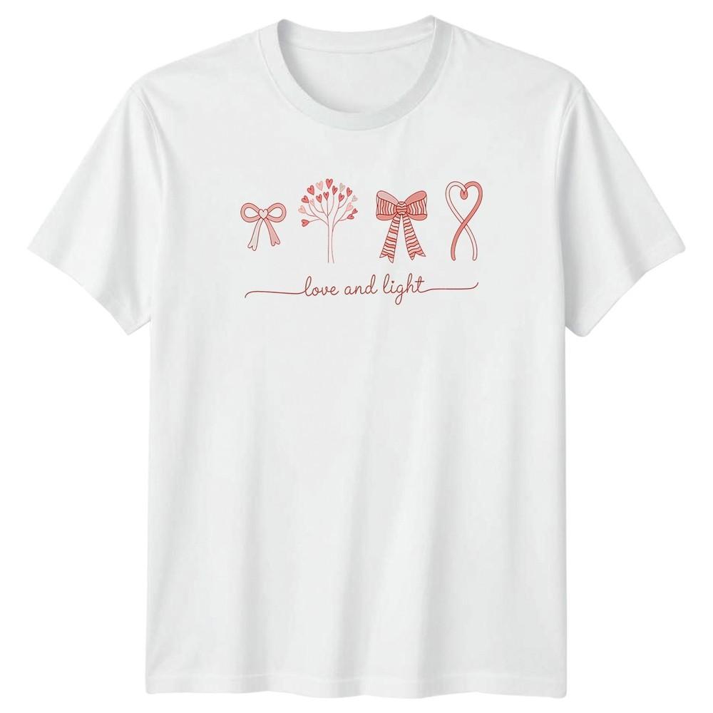Love And Light Unisexs TShirt Heart Bow RoUnisexce Valentines Day Gift For Her S