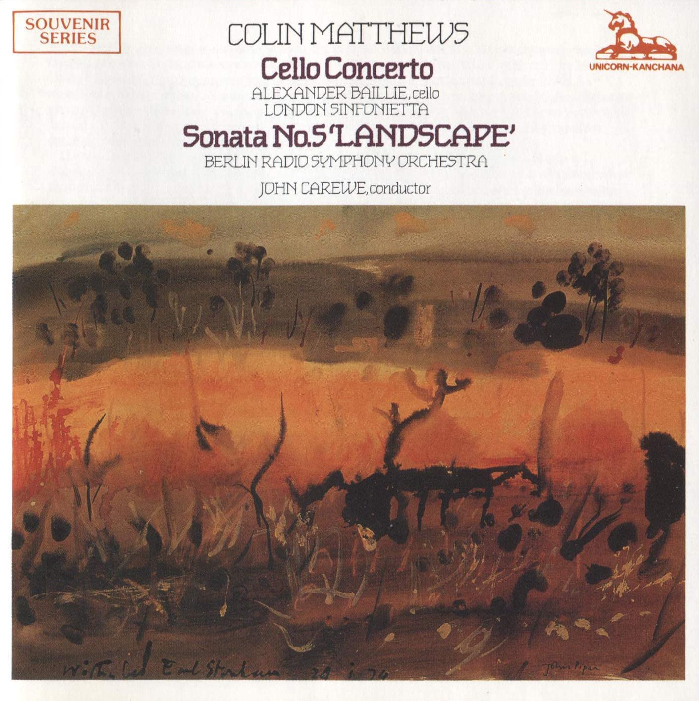

CD BAILLIE; LONDON SINFONIETTA - Matthews;Cello Concerto UKCD2058 UK Classical Used