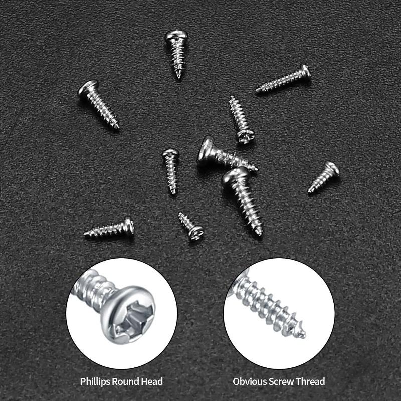 1200PCS Mini Screw Kit, M1M1.2M1.4M1.7 Miniature Cross Round Head Screw
