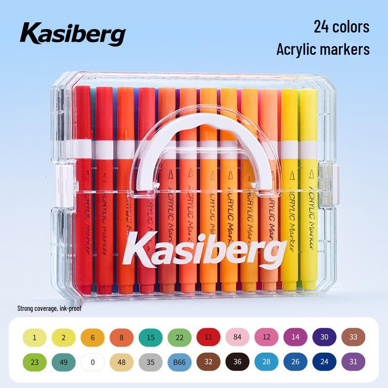 

Kaisiboge Stackable Soft Tip Acrylic Marker Pen - Opaque Color Palette for Art and Watercolor Drawing