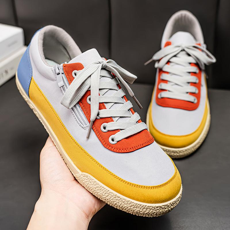 Fashion Retro Multi Color Mens Canvas Shoes Low Cut Versatile Man Vulcanization Shoe Fashion Breathable Flat Skateboard Casual Shoes