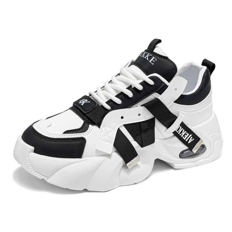 

Корейская версия студенческих белых туфель на шнуровке, повседневные туфли в стиле ретро с кожаной поверхностью для пап, модные туфли на низкой платформе на все времена года 44