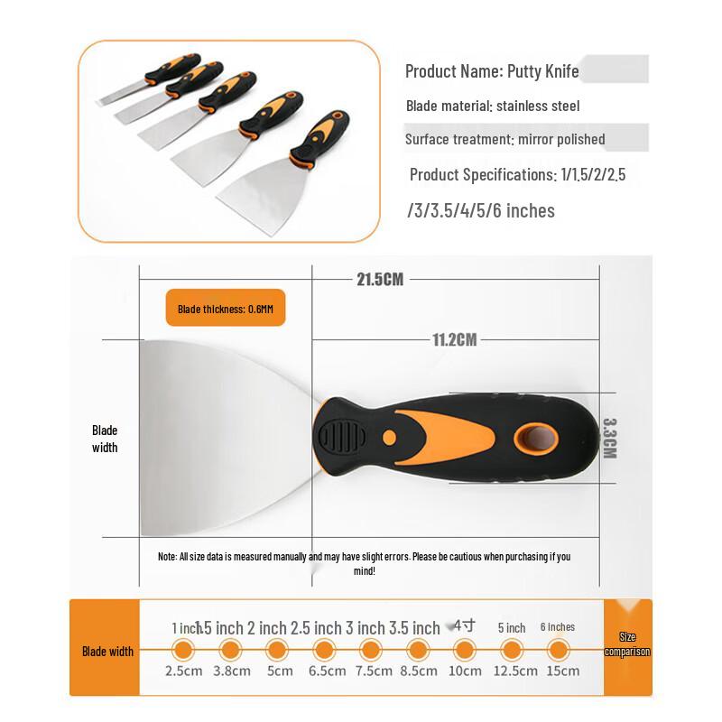 HSDIC 8-Piece Multi-Size Putty Knife & Scraper Set Putty Knife