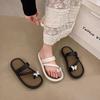 2024 Women's Versatile Rhinestone Bow Sandals: Casual Summer Beach Slippers