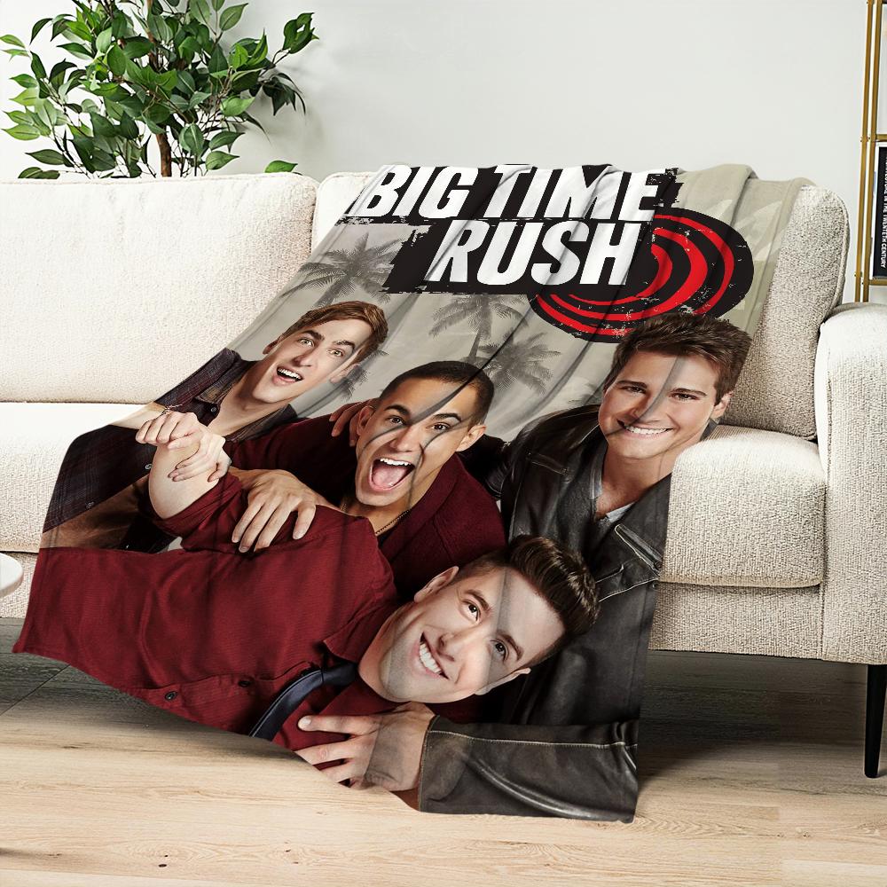 Band Big Time Rush Blanket Plush Nap Sofa Rug for Living Room Warm Office Bedroom Birthday Home Travel Kid Gifts