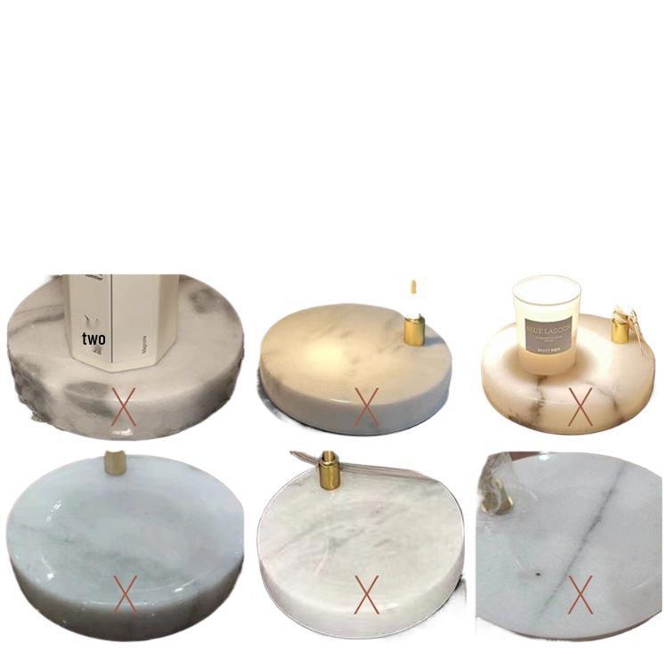 Beast Valley Lily Aroma Candle Lamp - Smokeless Wax Melting Marble Lamp for Romantic Bedroom Ambiance