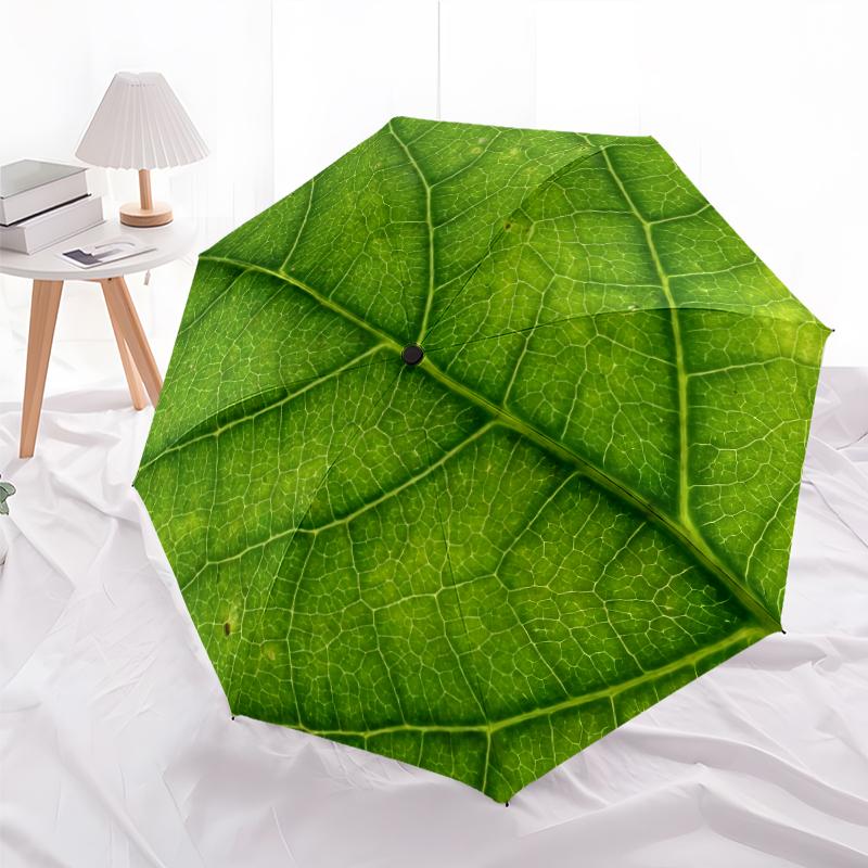 1 PC Automatic Folding Umbrella -Slices of plantsPattern,Portable & Foldable Design with 8 Ribs,Christmas Birthday Gifts