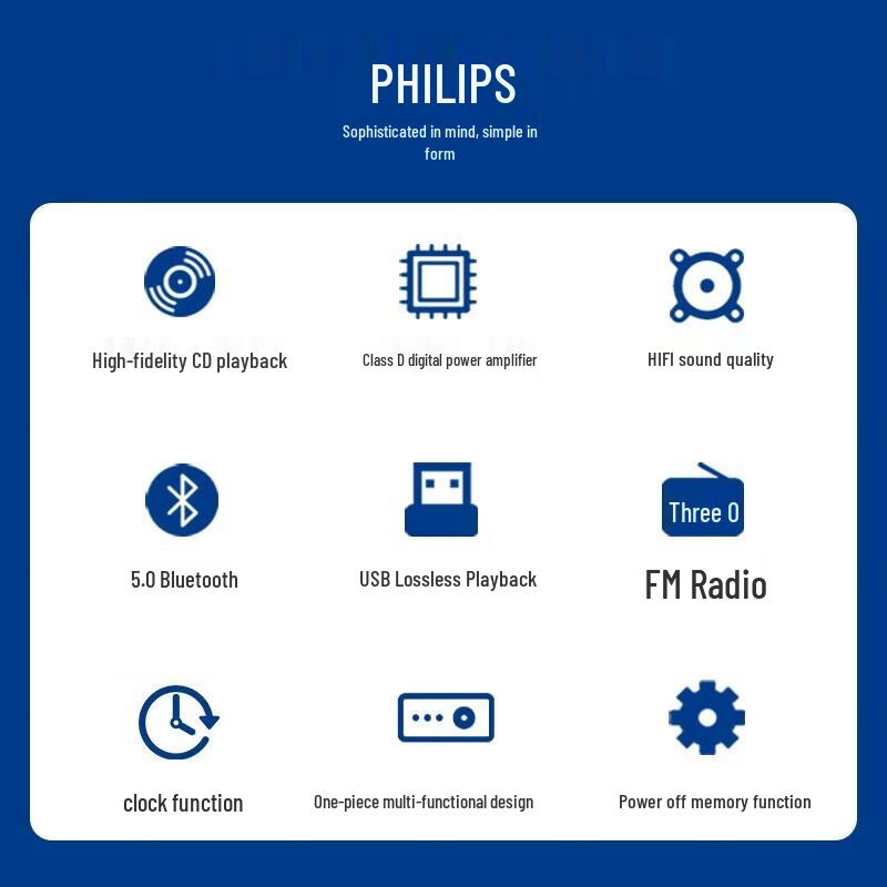 Philips TAM6208 HIFI Bluetooth CD Player & Radio