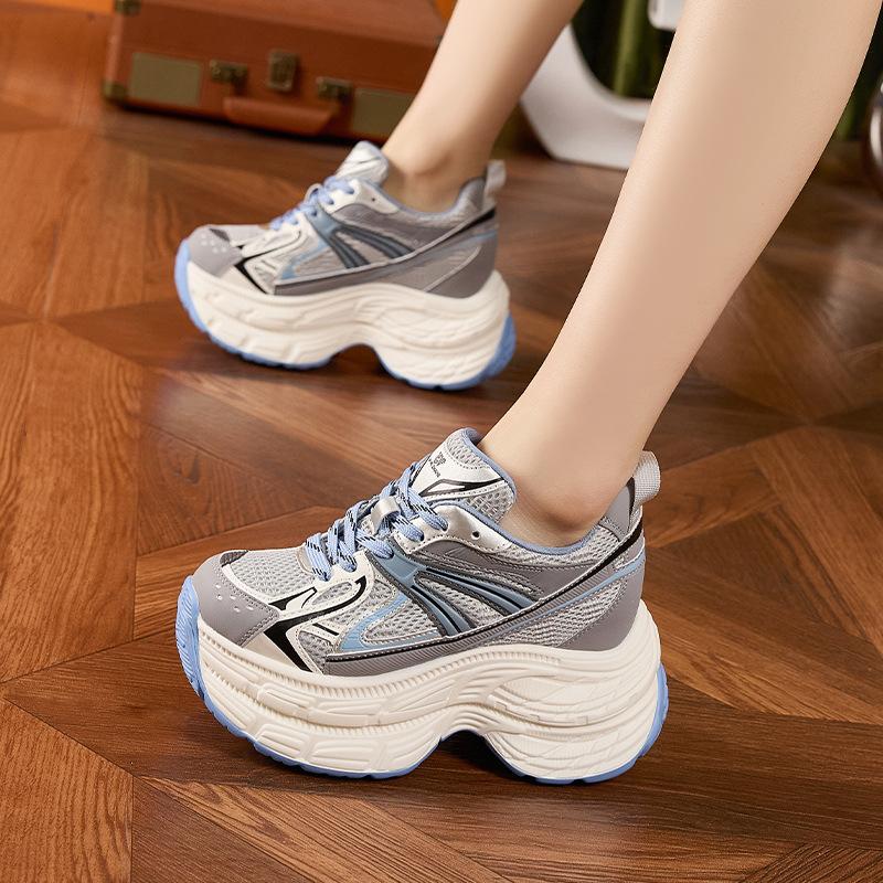 Platform Dad Shoes Women's 2025 Spring and Summer New Casual Shoes Fashionable Versatile Muffin Shoes Small Inner Height Increase Women's Shoes