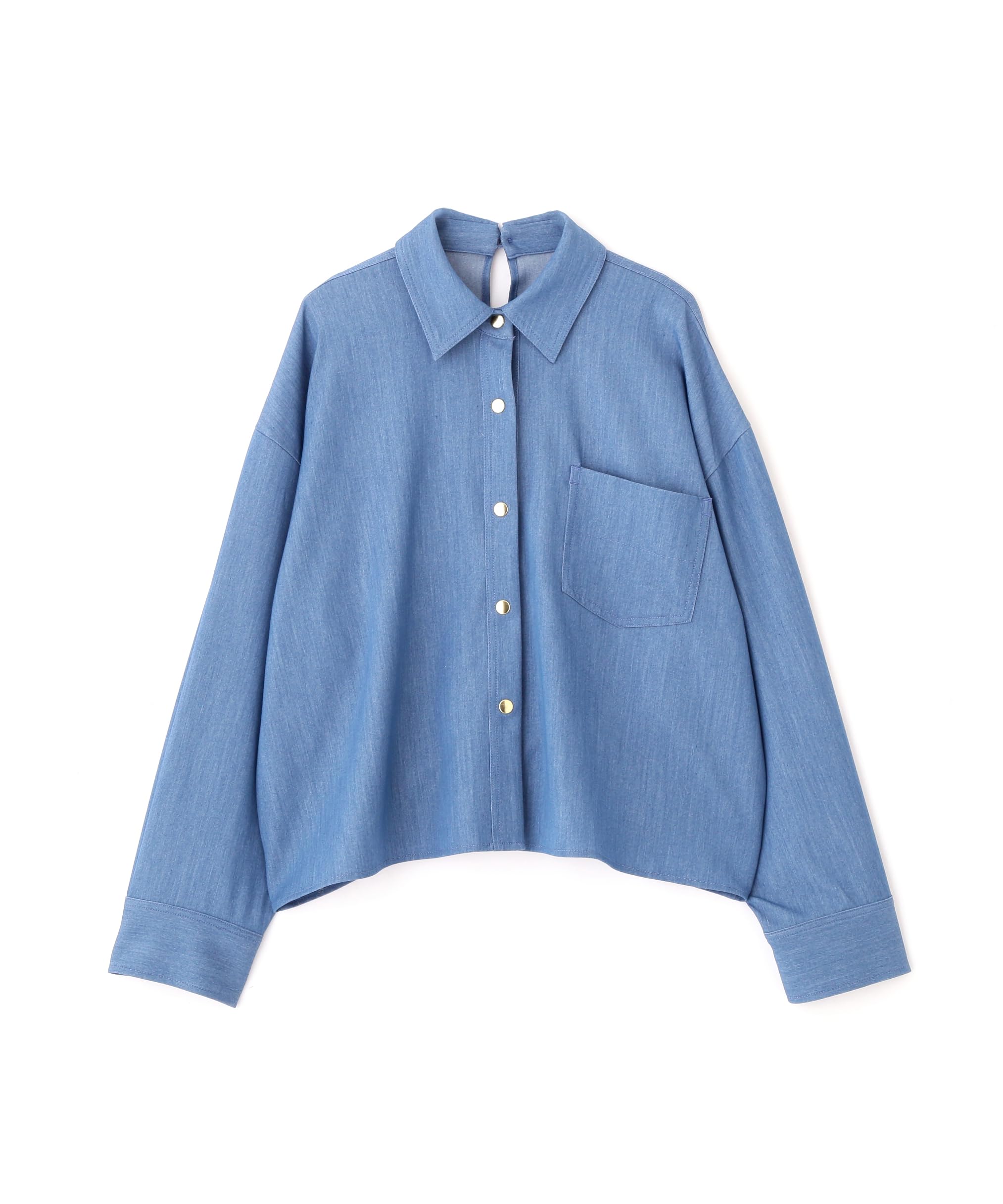 

N Natural Beauty Basic* Denim-Like Design Shirt, Women s, Blue, Size M