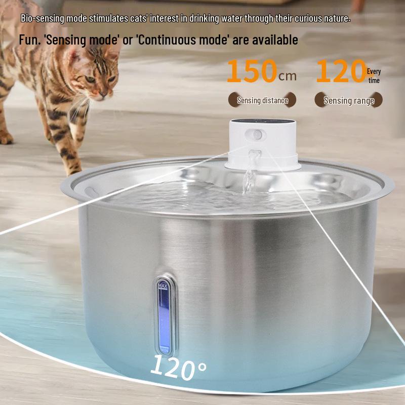 Smart Stainless Steel Pet Drinking Fountain with Auto Circulation