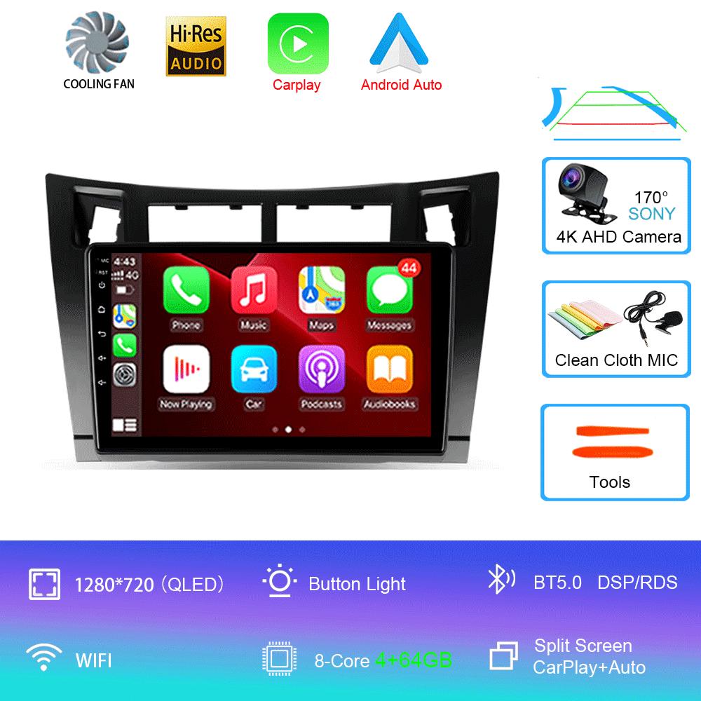 Radio Auto Android 14 Carplay pentru Toyota Yaris 2005 2006 2007 2008 2009 2010-2012 Player Multimedia GPS 2Din Stereo Unitate Principală DSP