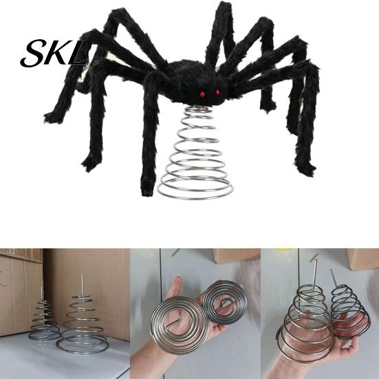 Decorative Spider for Trees Halloween Tree Topper, Spooky Large Black Furry Creative Props Ornament with Spiral Base Home Party Haunted House Supplies