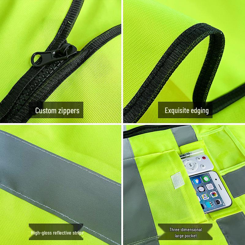 Multi-pocket Reflective Safety Vest for Construction and Sanitation