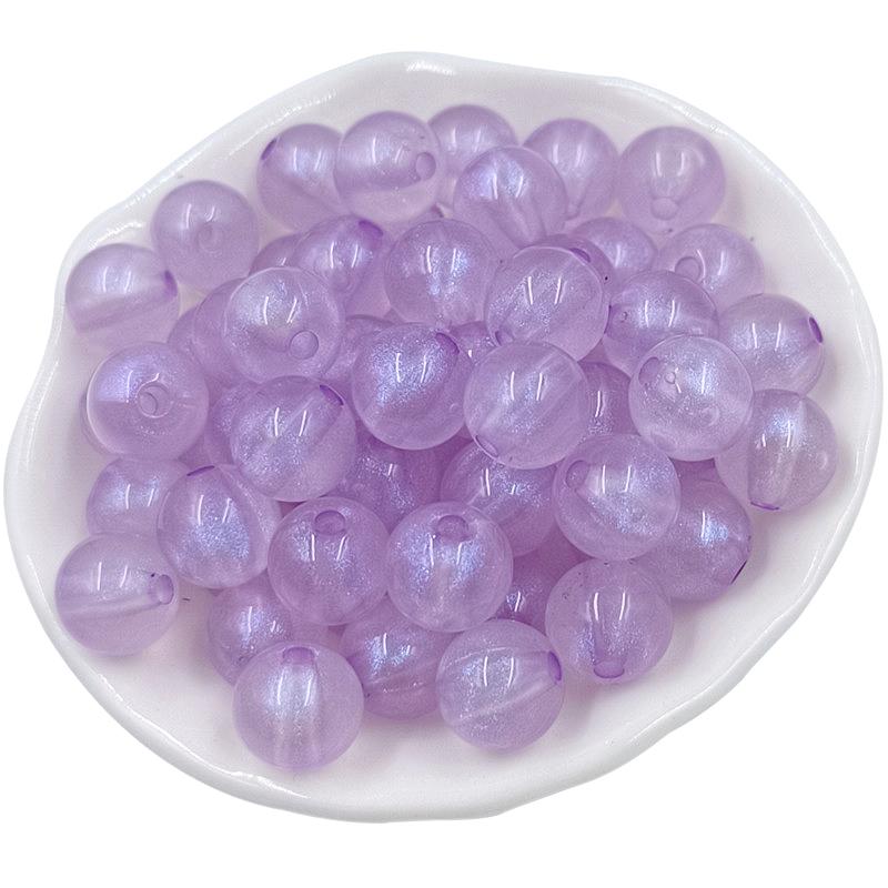 50Pcs Round Fluorescent Scattered Beads Fashion Pendant Bracelet Necklace Two-color Group Acrylic Handmade Materials 10mm Jewelry Making
