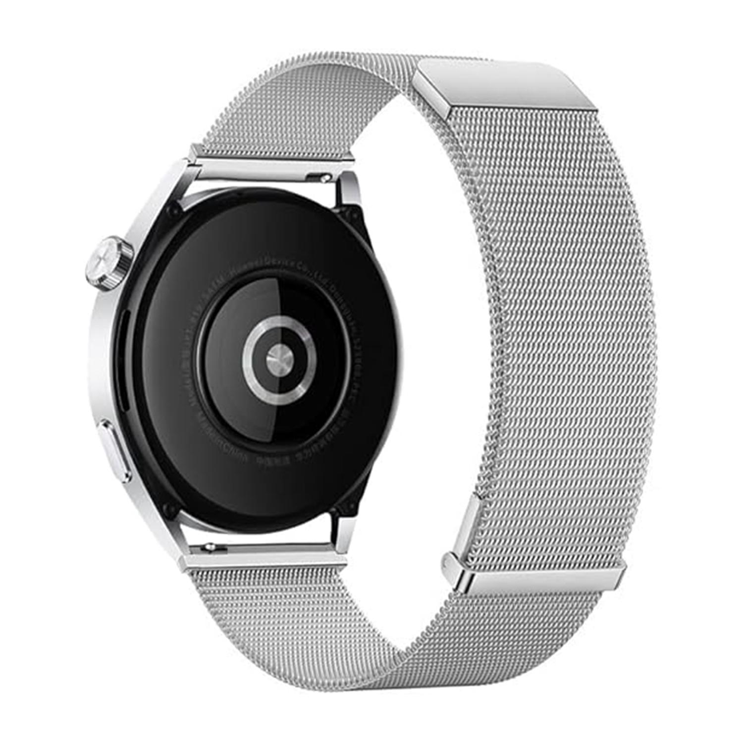 

For Huawei Watch GT 4 41mm/Garmin Venu 3S Watch Strap 18mm Milanese Mesh Magnetic Band Silver