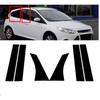 6pcs Glossy Black Pillar Posts Fit For Ford Focus Sedan /Hatchback 2012-2017 2018   Door Side Window Decorativer Cover