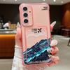 Card Bag Wallet Case For Samsung Galaxy A56 A55 A15 A16 A35 S25 S24 S22 S21 Ultra S23 S24 FE Snow Mountain Print TPU Phone Cover