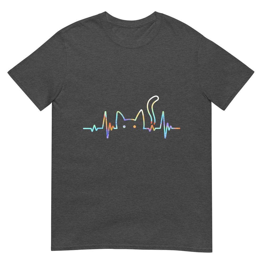 Heartbeat Cat Lover Animal Silhouette Cute Cat Tshirt