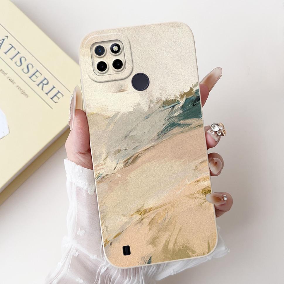 For Realme C21Y Case Luxury Painted Cover  RMX3261 RMX3263 Soft Silicone Phone Case For Realme C 21Y C21Y Coque TPU Back Cover