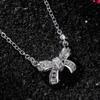 1Pc Fashionable, Inlaid with Synthetic Zircon, Bow Necklace, Fashionable and Versatile