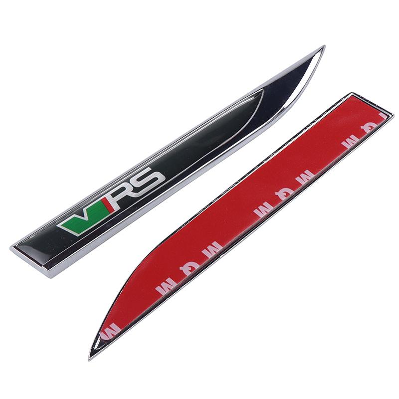 2Pc VRS 3D Metallic Stickers For Skoda Octavia VII Rapid Fabia Superb Kodiaq Karoq Kamiq Car Body Decoration Sticker Accessories JT3