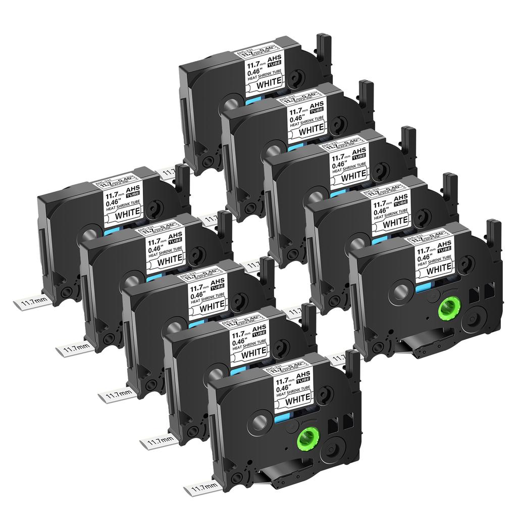 3-10PCS Heat Shrink Tubes Label Compatible for Brother HS HSe-231 Hs-631 5.8/11.7mm Label Tape For P-Touch PT-1010 Label Printer