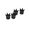 4x Crown Black Car Tire Air Valve Stem Screw Caps Cover Wheel Rims Accessories