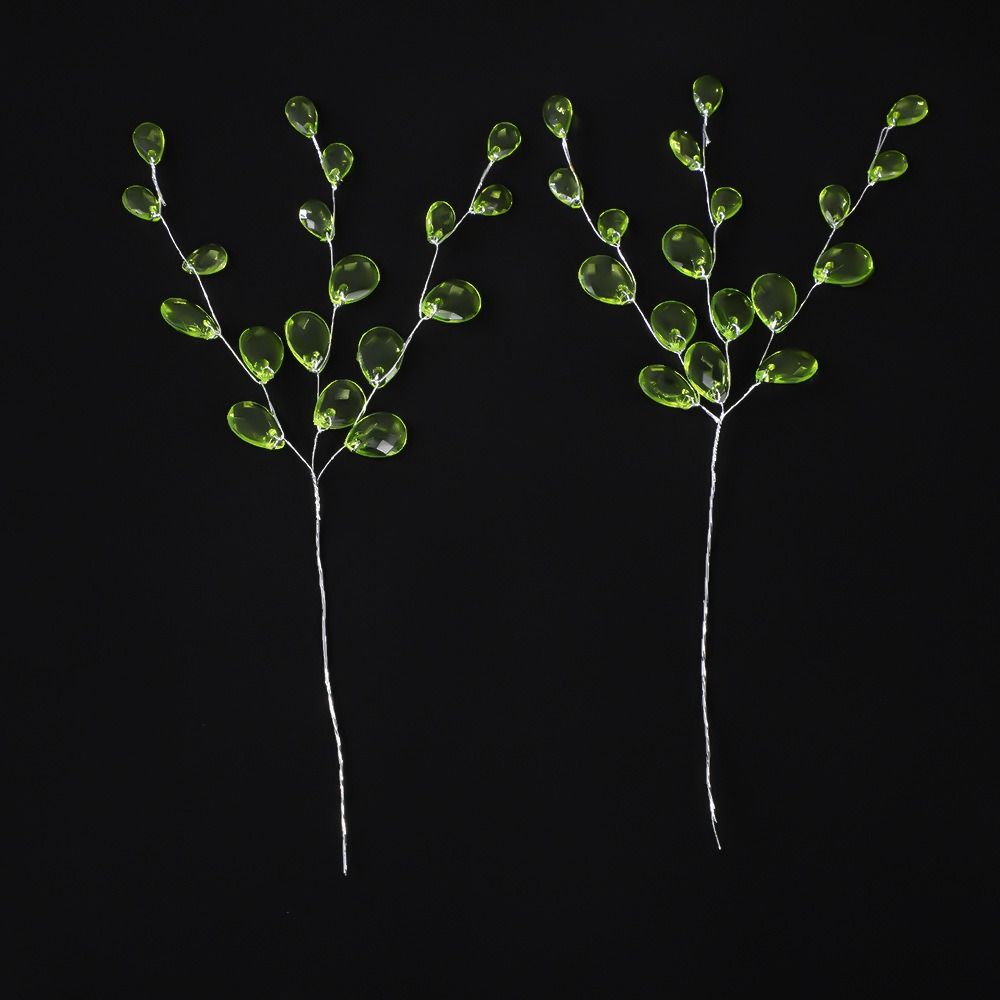 50PCS Bridal Tiara Crystal Bud Branches Craft Decoration Crystal Flower Artificial Bouquet  White