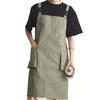 Fashion polyester Work Apron Waterproof Anti-fouling Japanese Apron with Pockets Oil-proof Kitchen Apron Unisex
