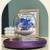Magnetic Levitating Preserved Flower with Purple Base, 360° Free Rotation, Home Decoration Birthday Gift Valentine's Day Gift