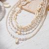 Bohemian Handgefertigter Seestern Sonne Anhänger Halskette für Damen Sommer Muschel Imitation Perle Reiskorn Perlen Choker Strandurlaub Schmuck