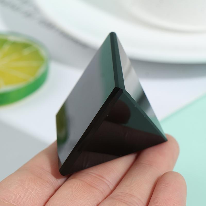 Obsidian Pyramid Natural Polished Surface Home Ornaments Desktop Decor