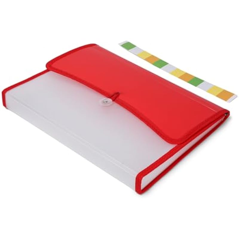 

Neomate 13-Pocket Expanding File Organizer | Durable Accordion Folder for Documents, Certificates, and Office Use | Red красный