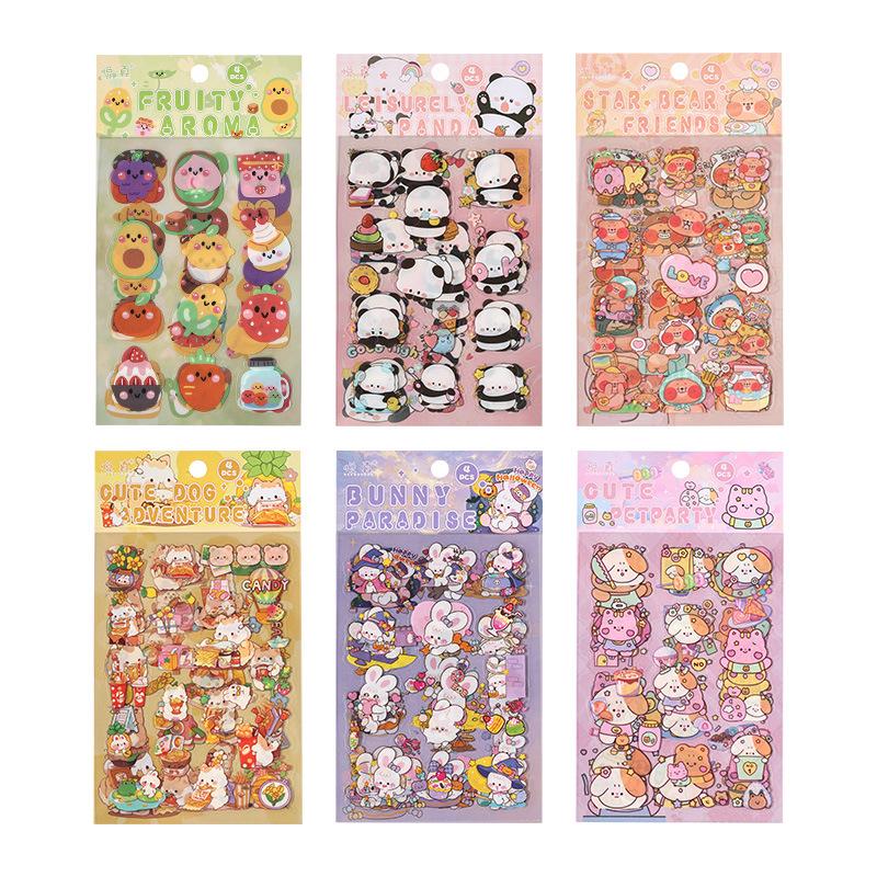 Yuezhen Gulu Cute Cartoon PET Die-Cut Journal Stickers for Kids
