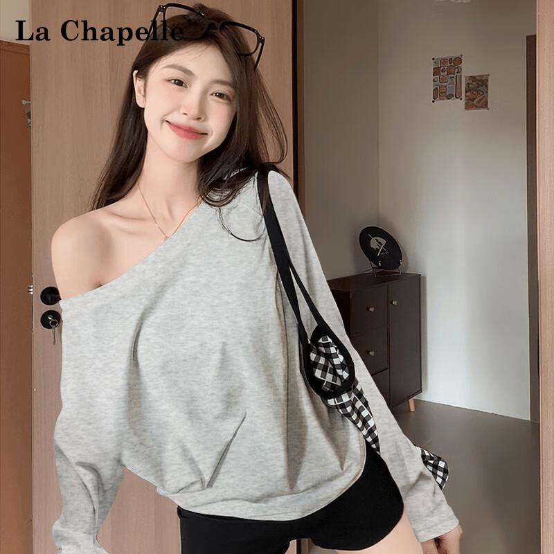 La Chapelle 2025 Women's Relaxed Off-Shoulder Long Sleeve Top
