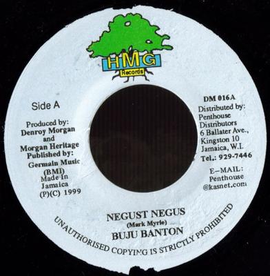 7inch Record BUJU BANTON - Negust Negus DM016 1999 Jamaica Reggae, Ska & Dub Used